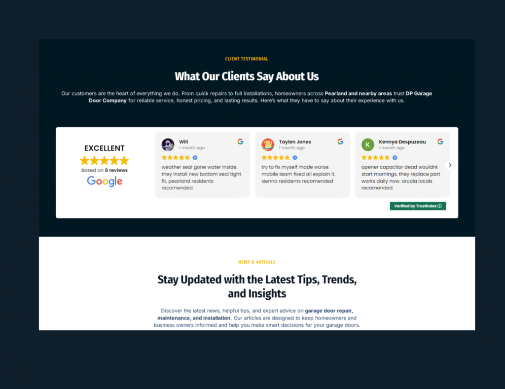 Portfolio of DP GARAGE DOOR EXPERT