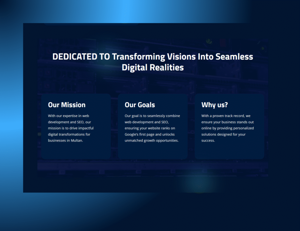 Web Developer in Multan portfolio website